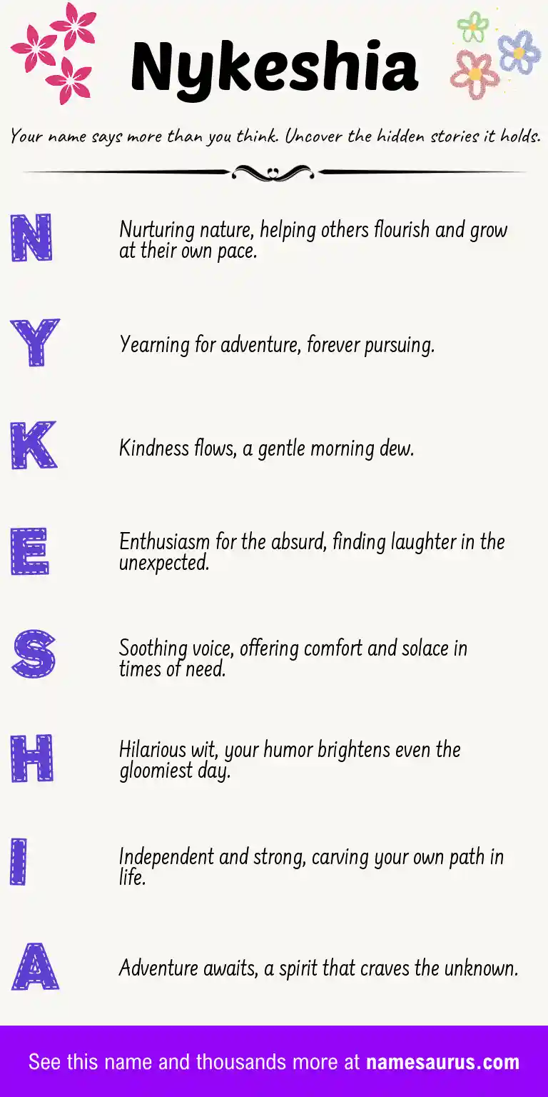 Acrostic poem about Nykeshia.