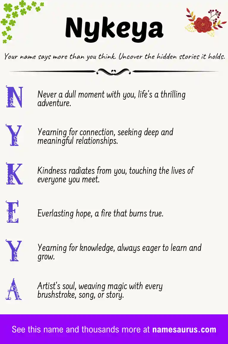 Acrostic poem about Nykeya.