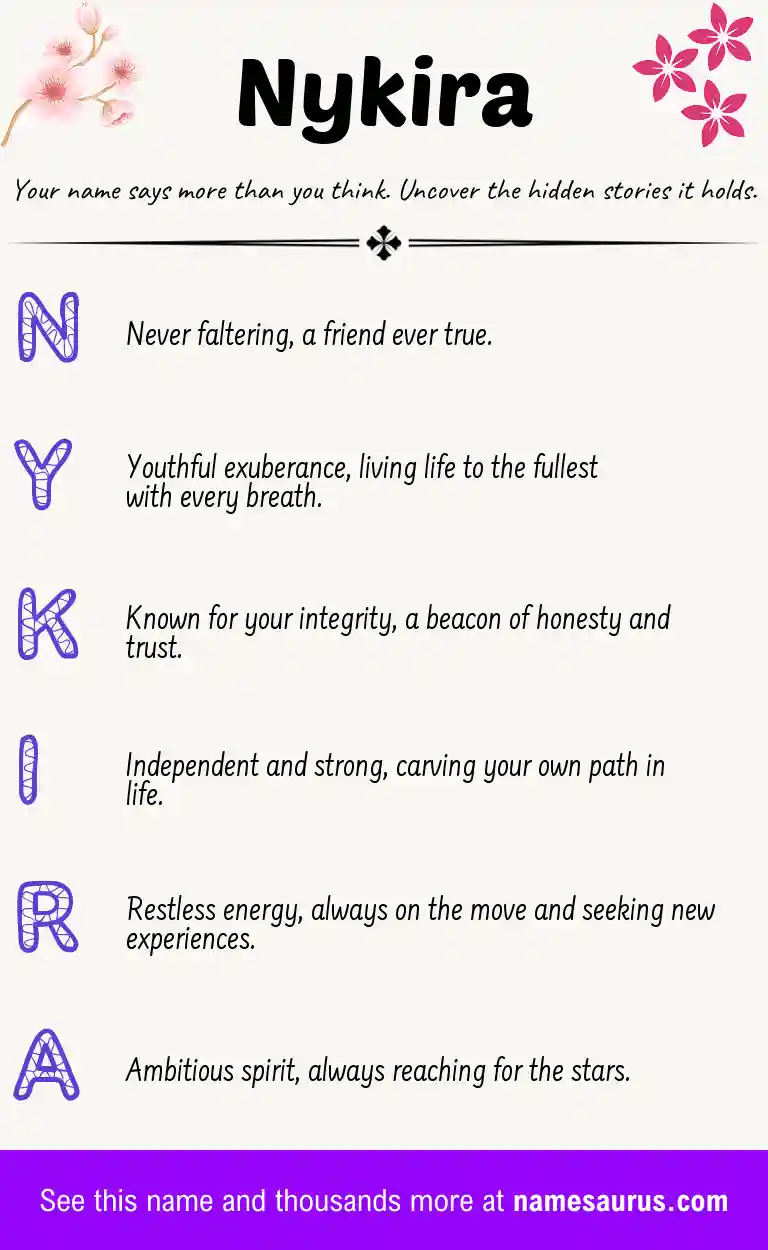 Acrostic poem about Nykira.