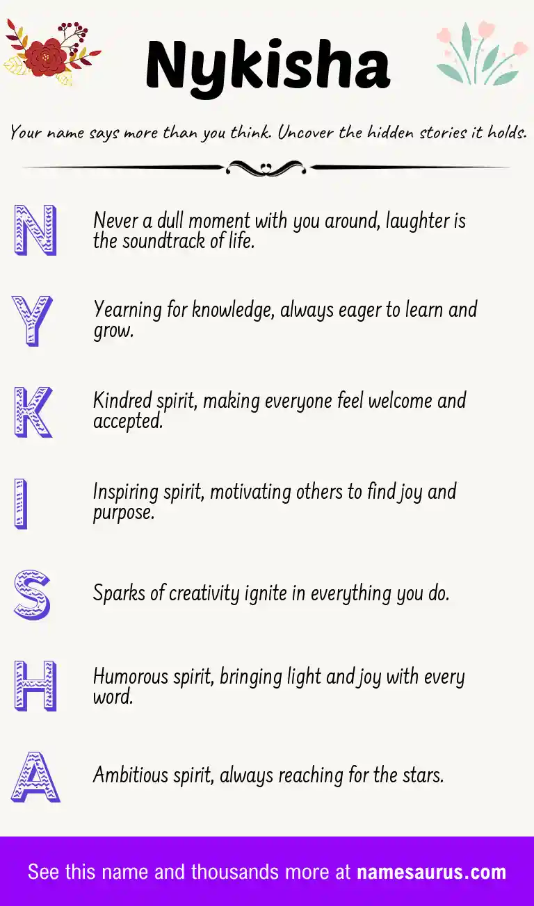 Acrostic poem about Nykisha.