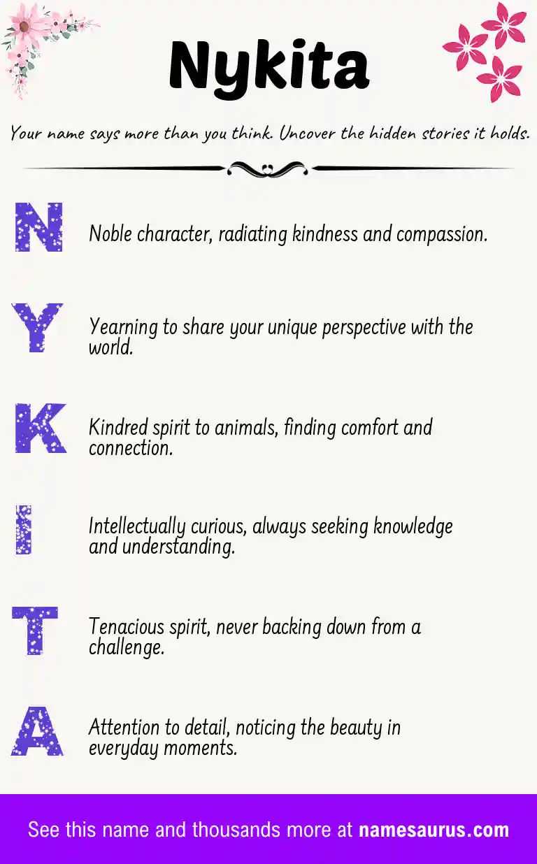Acrostic poem about Nykita.