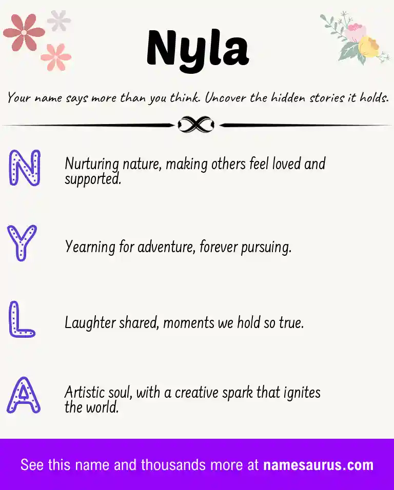 Acrostic poem about Nyla.