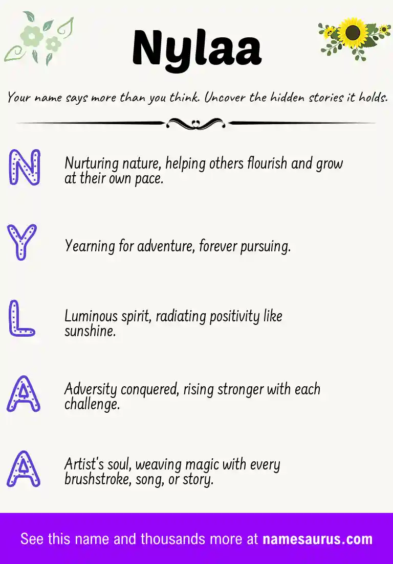 Acrostic poem about Nylaa.