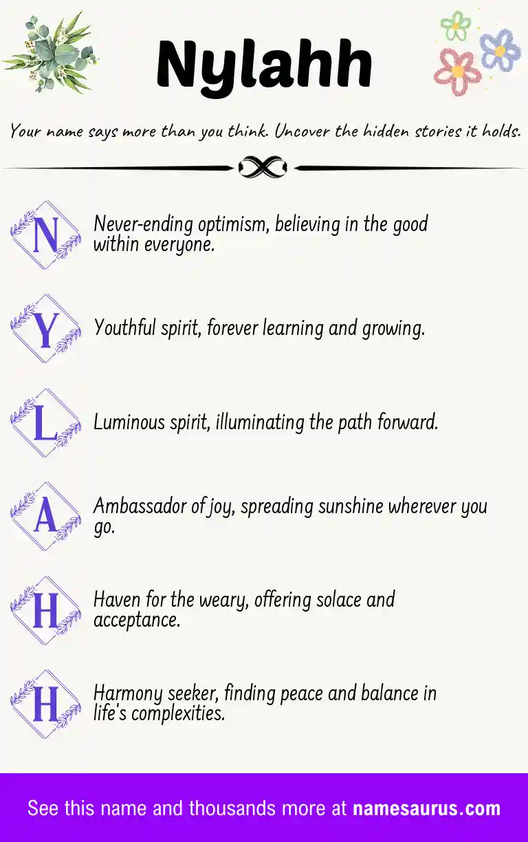 Acrostic poem about Nylahh.