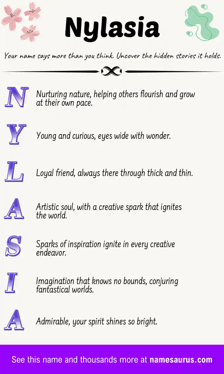 Acrostic poem about Nylasia.