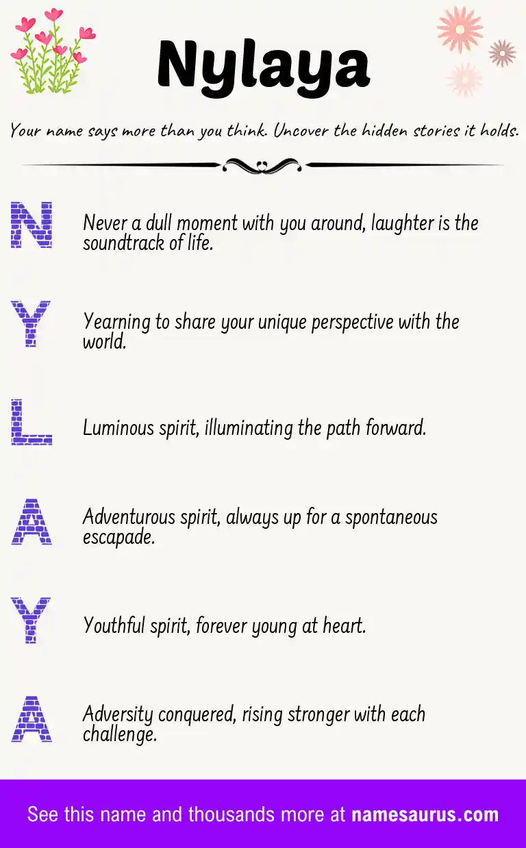 Acrostic poem about Nylaya.