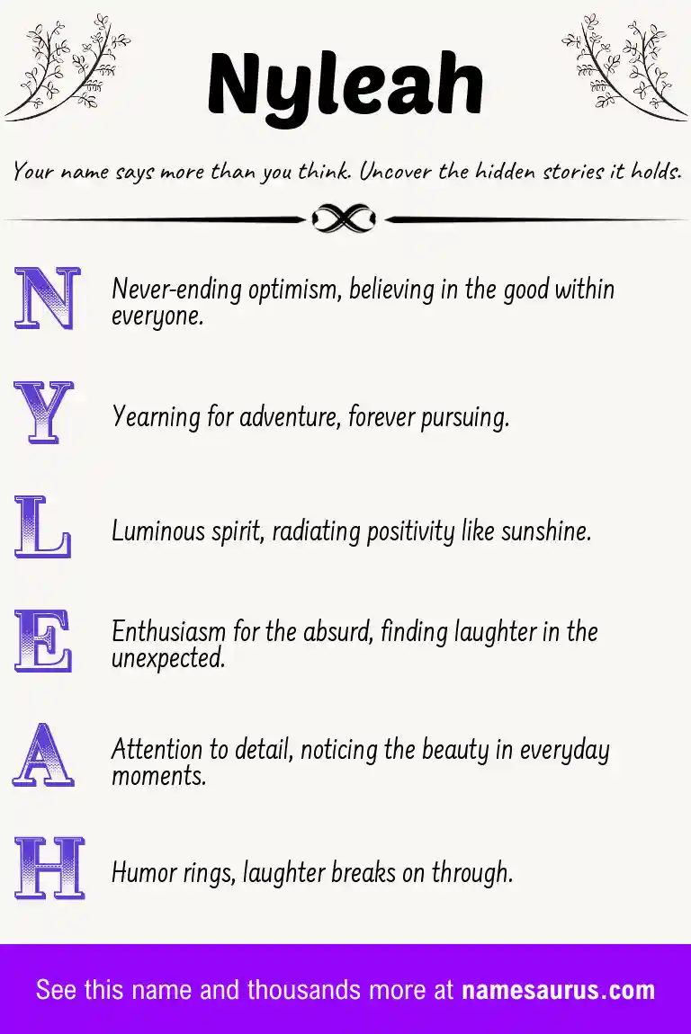 Acrostic poem about Nyleah.