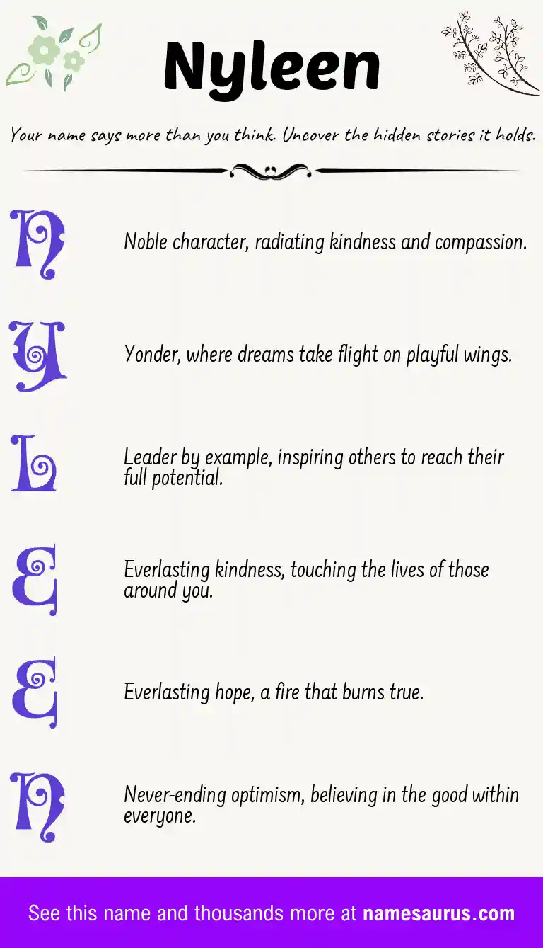 Acrostic poem about Nyleen.