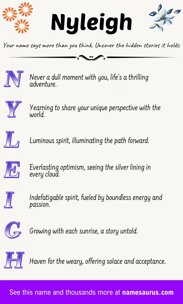 Acrostic poem about Nyleigh.