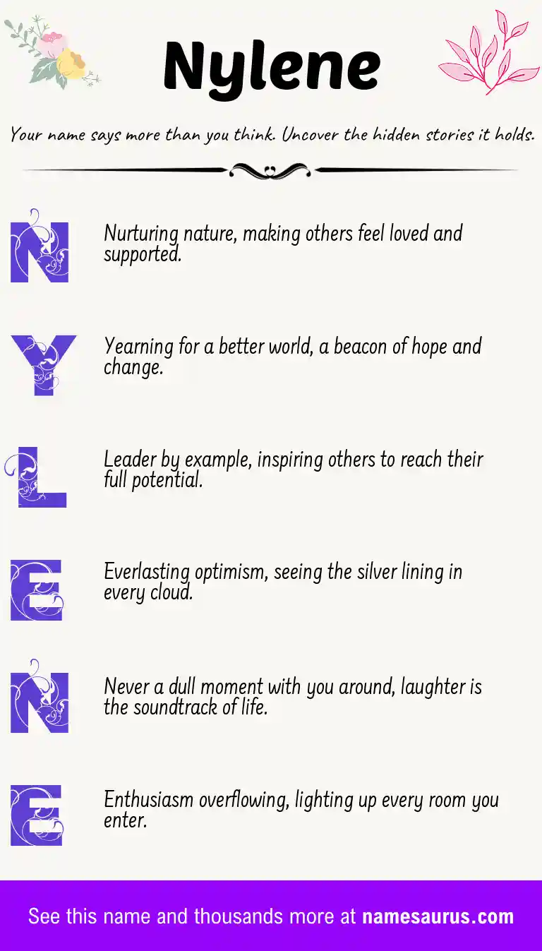 Acrostic poem about Nylene.