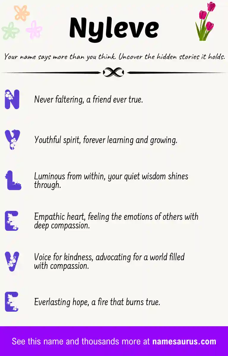 Acrostic poem about Nyleve.