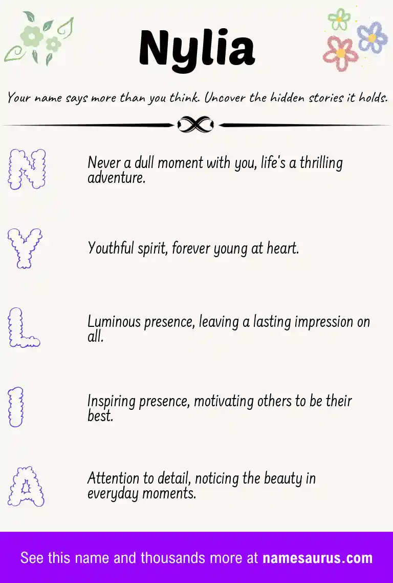 Acrostic poem about Nylia.