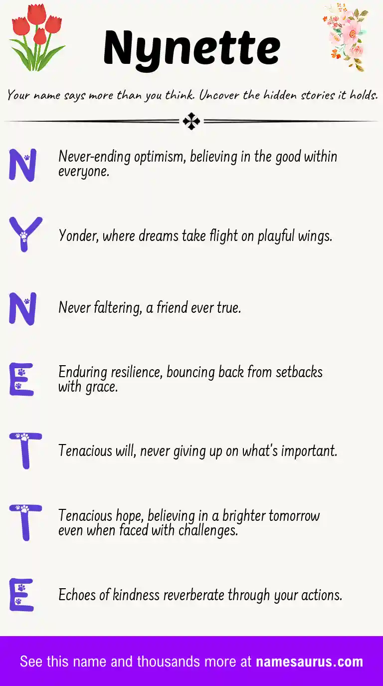 Acrostic poem about Nynette.