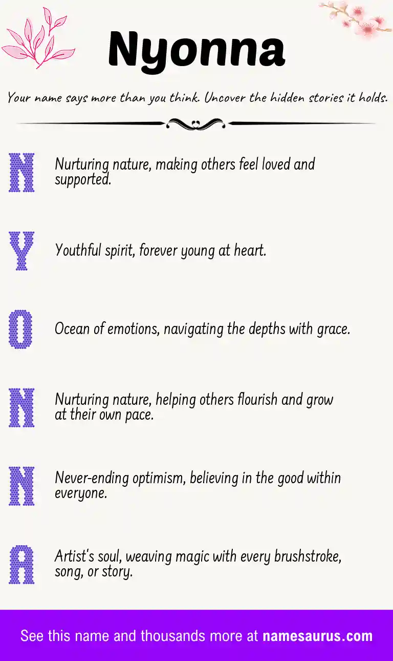 Acrostic poem about Nyonna.