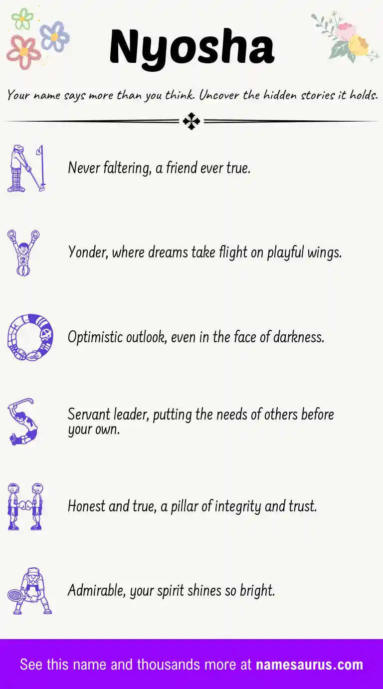 Acrostic poem about Nyosha.