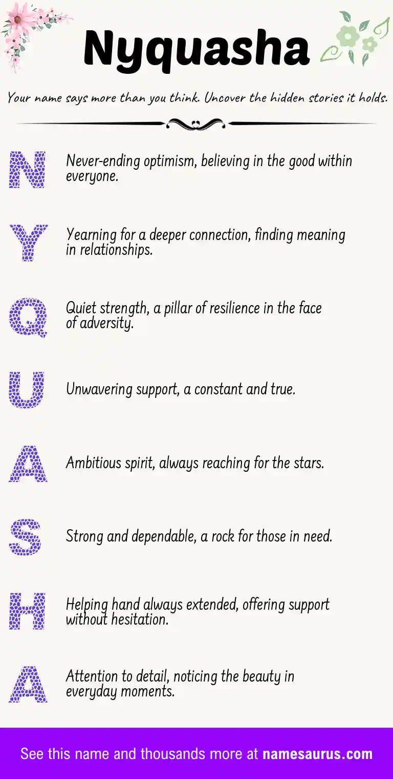 Acrostic poem about Nyquasha.