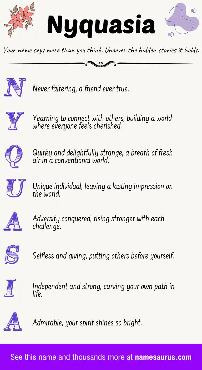 Acrostic poem about Nyquasia.
