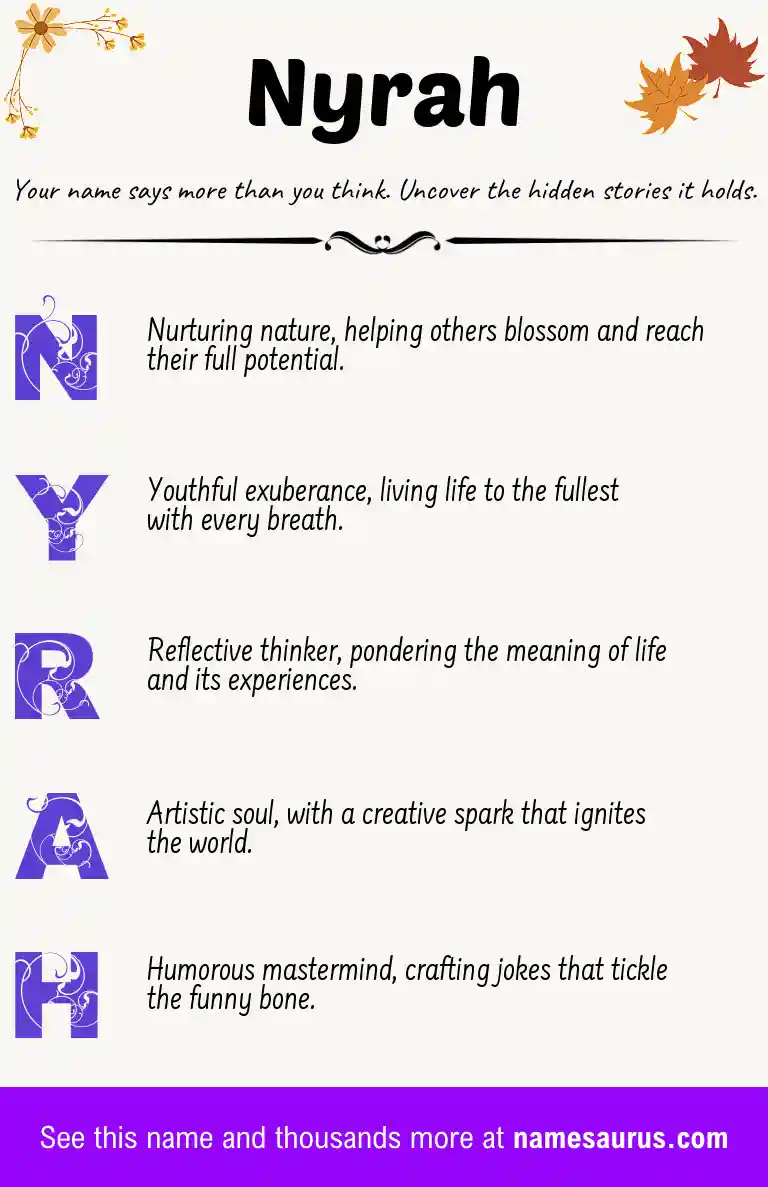 Acrostic poem about Nyrah.