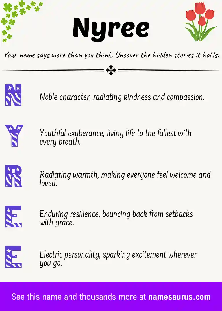 Acrostic poem about Nyree.