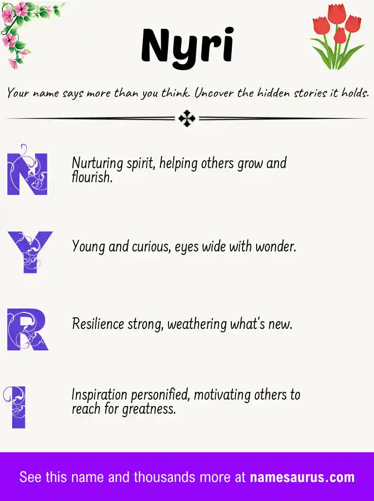 Acrostic poem about Nyri.