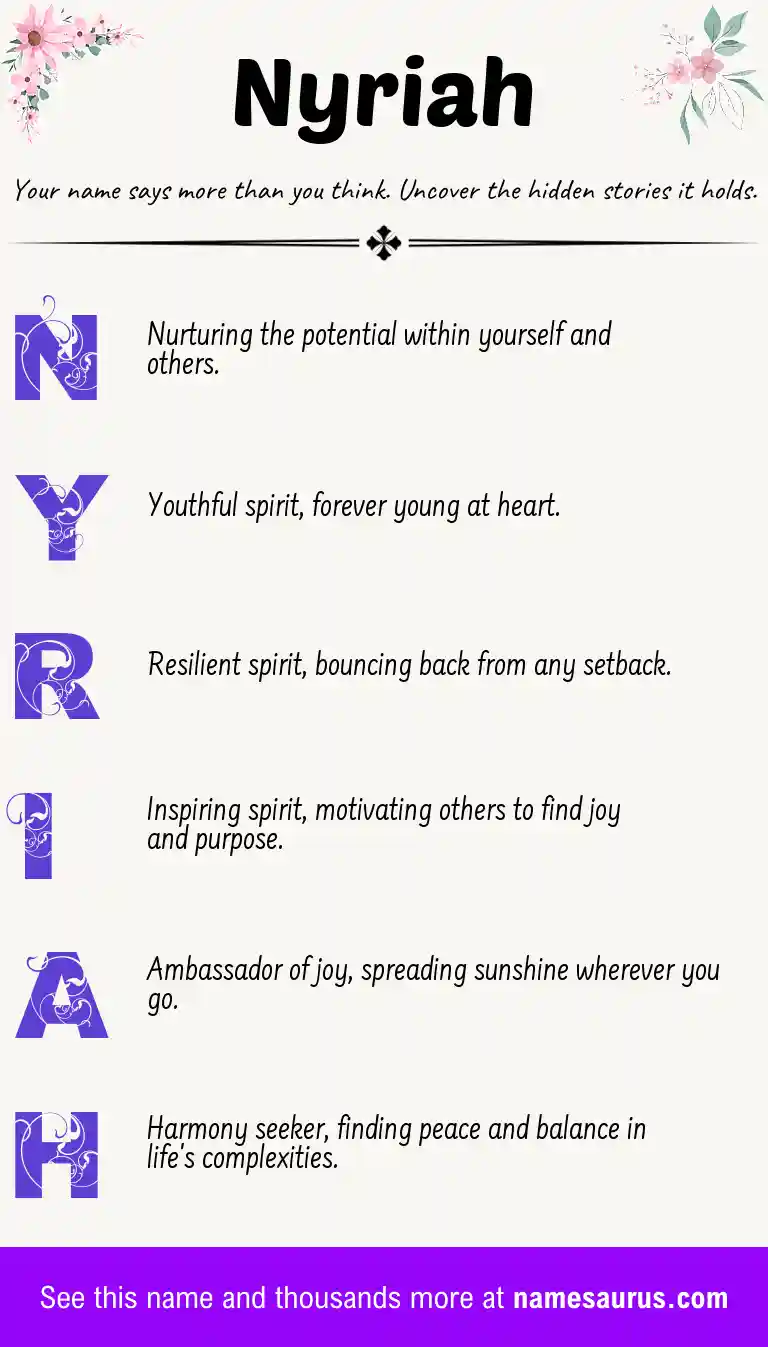 Acrostic poem about Nyriah.