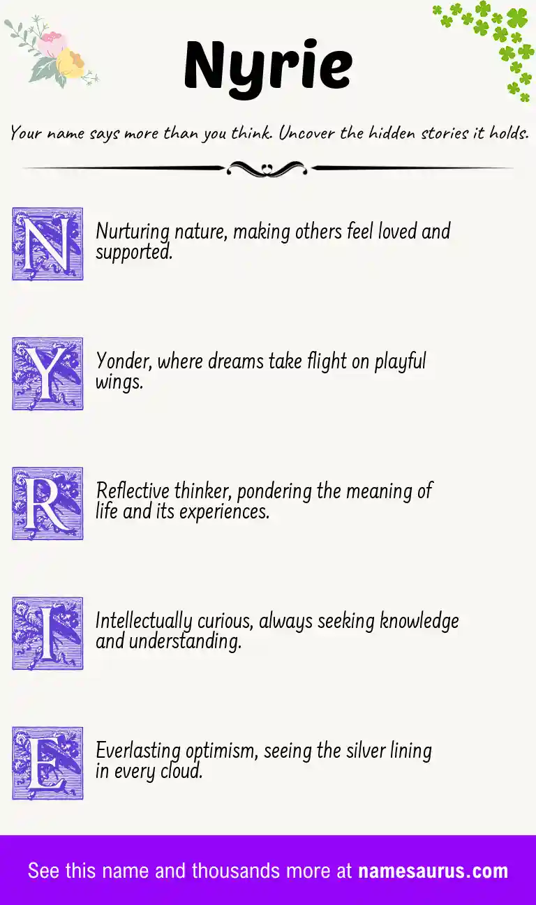 Acrostic poem about Nyrie.
