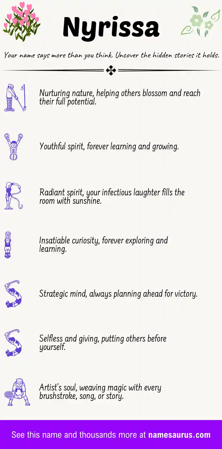 Acrostic poem about Nyrissa.