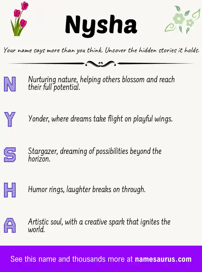 Acrostic poem about Nysha.