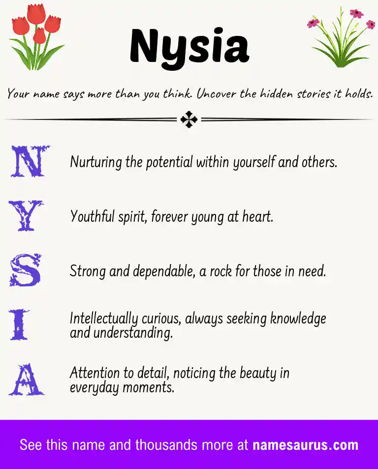 Acrostic poem about Nysia.