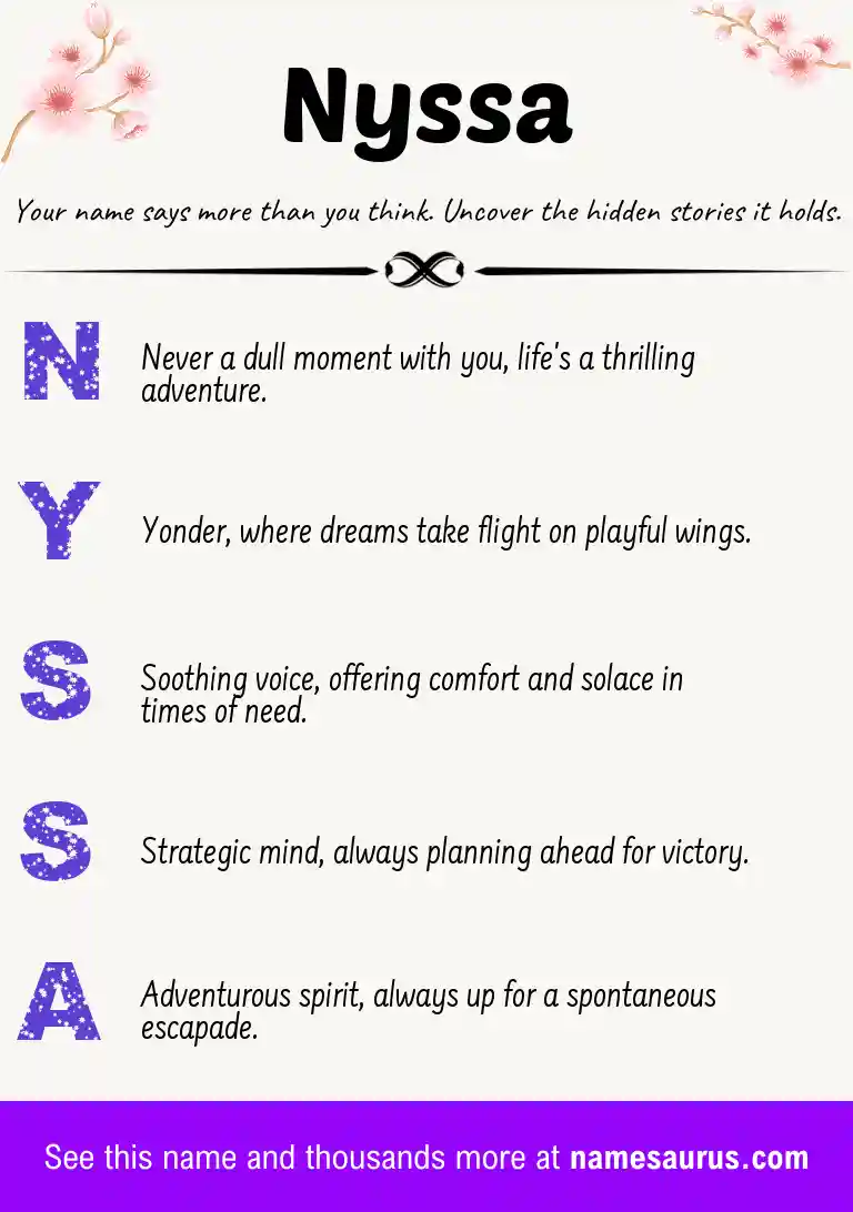 Acrostic poem about Nyssa.
