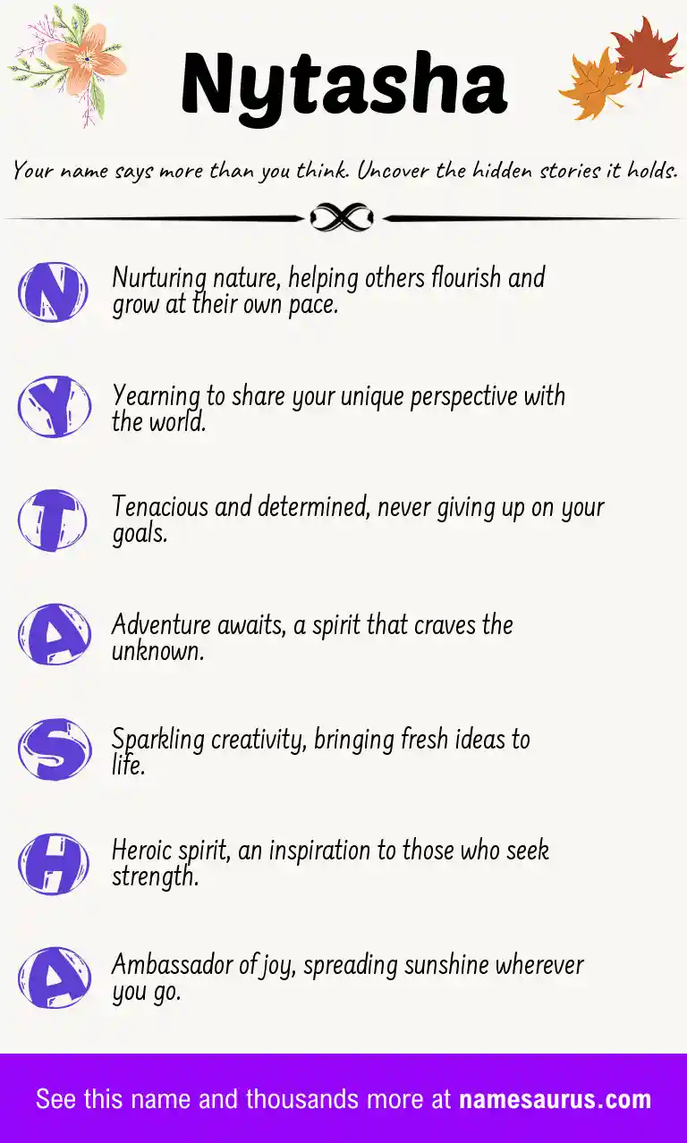 Acrostic poem about Nytasha.