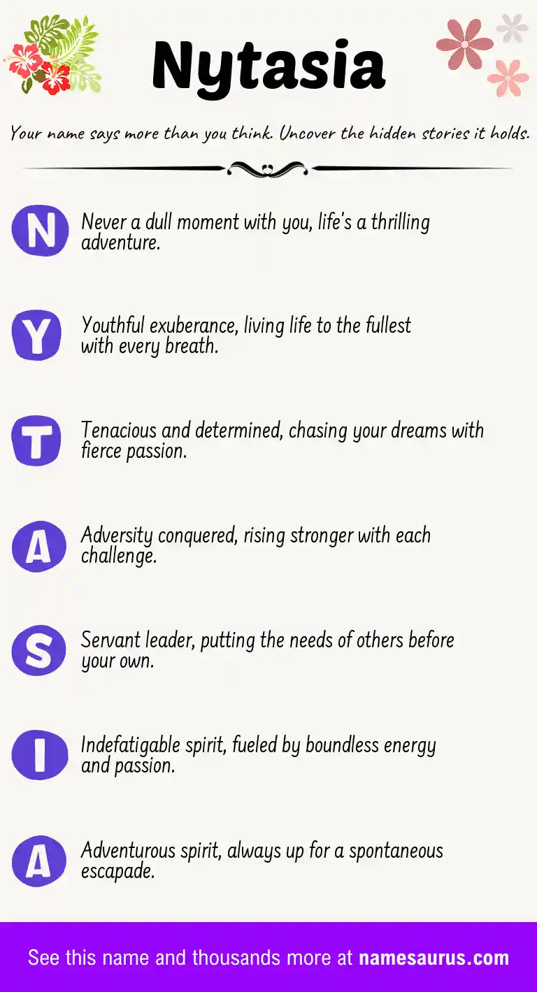 Acrostic poem about Nytasia.