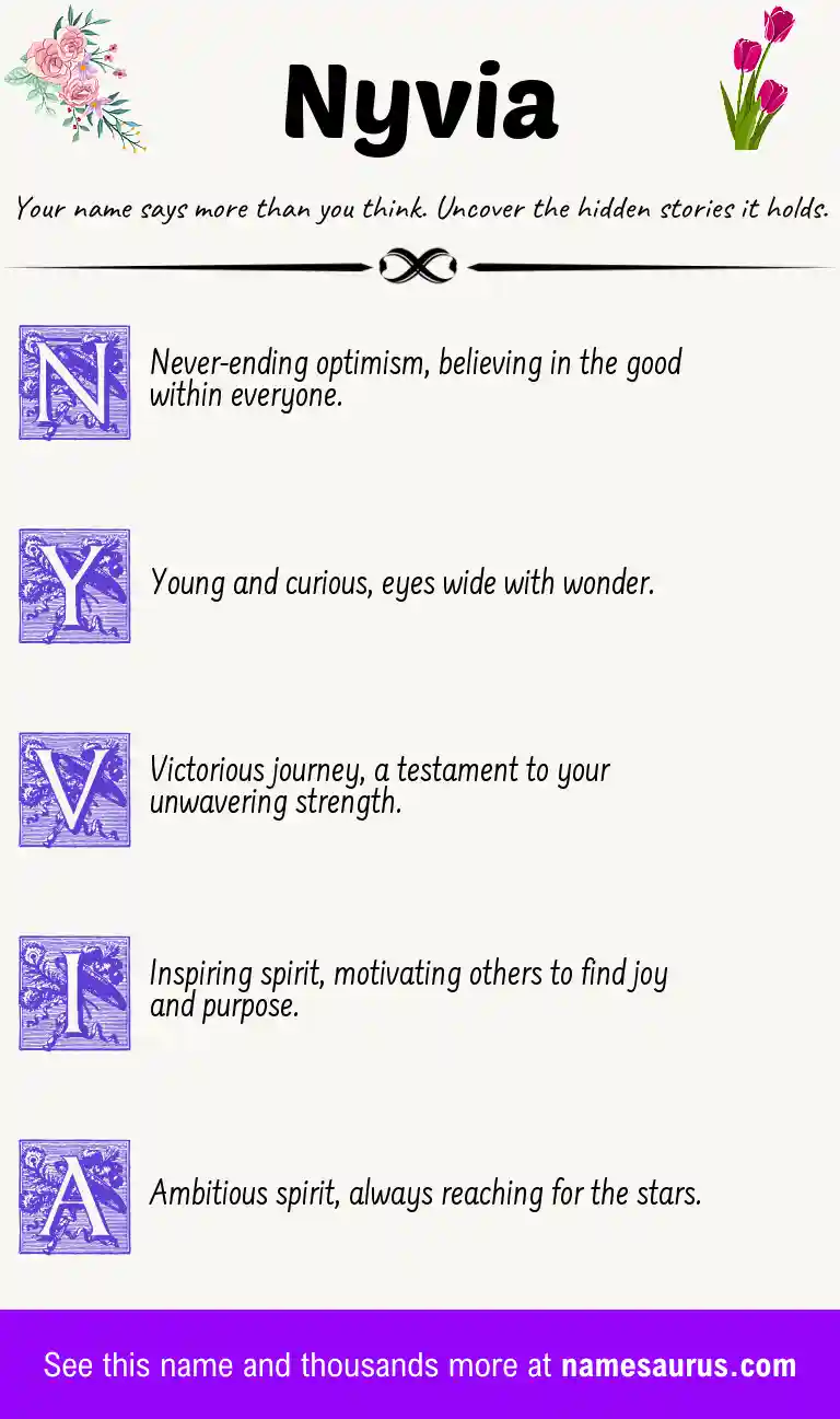 Acrostic poem about Nyvia.