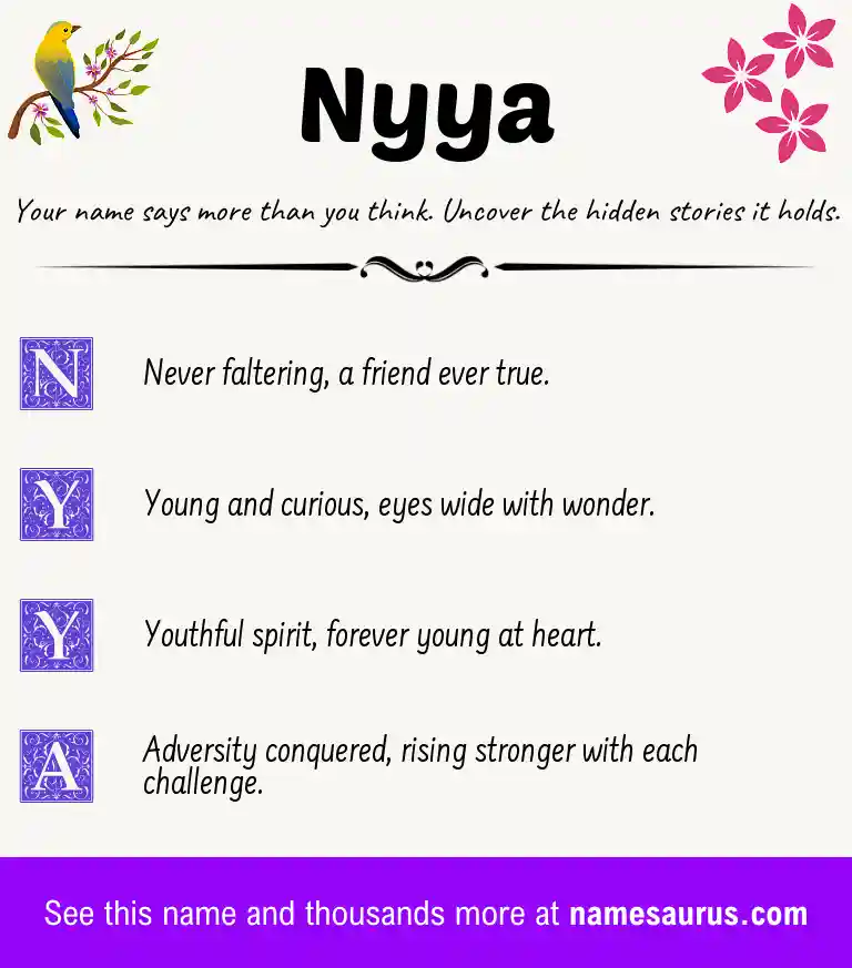 Acrostic poem about Nyya.
