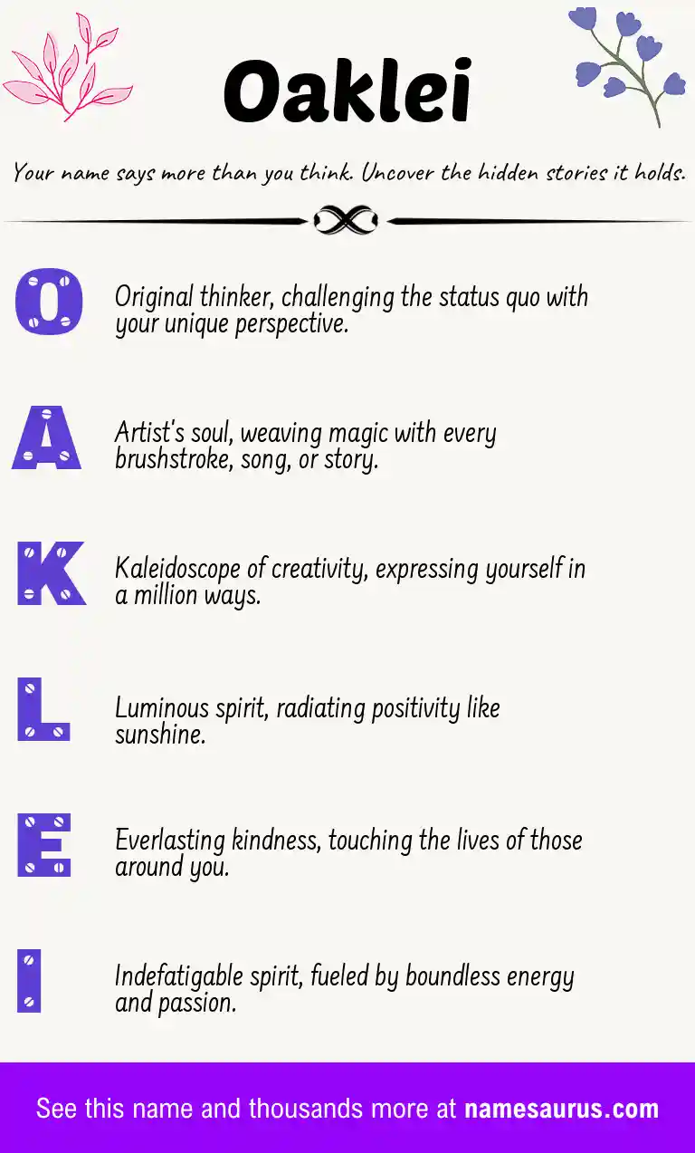 Acrostic poem about Oaklei.