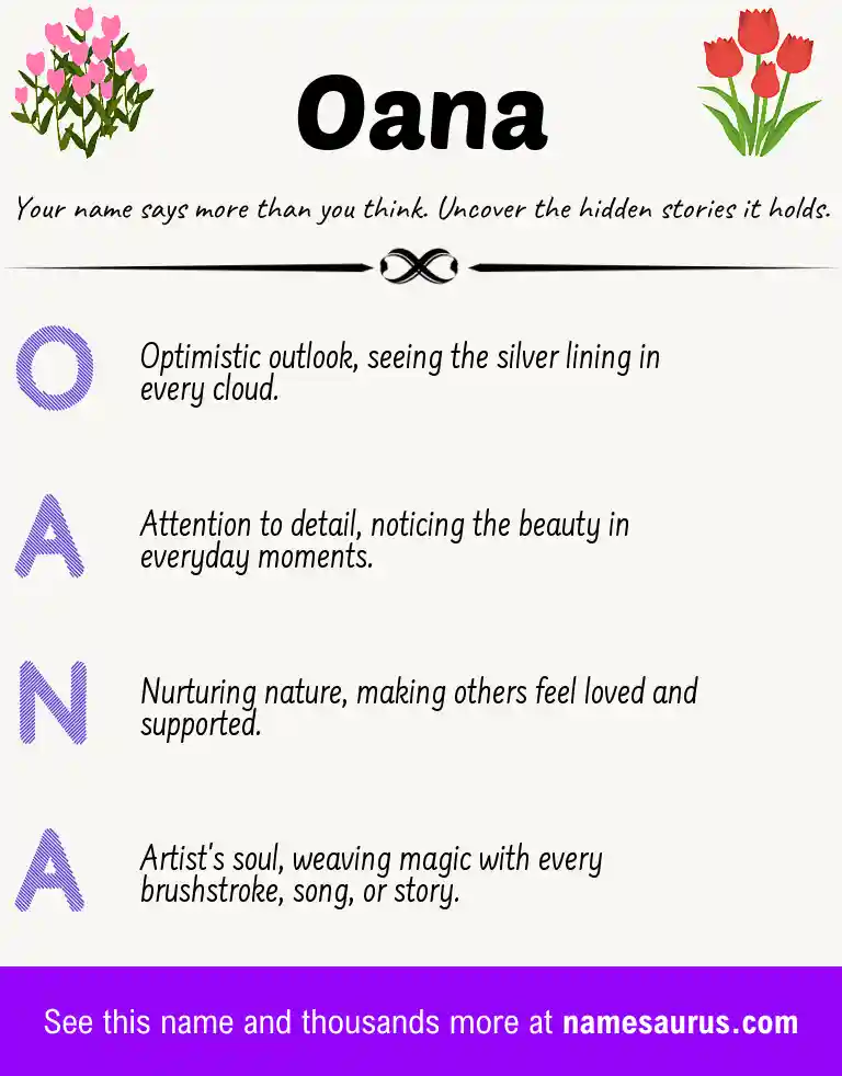 Acrostic poem about Oana.