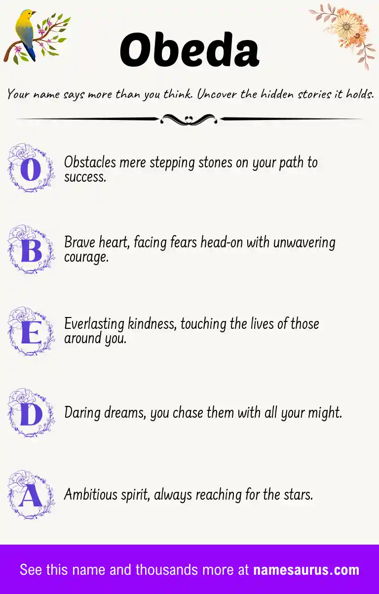 Acrostic poem about Obeda.