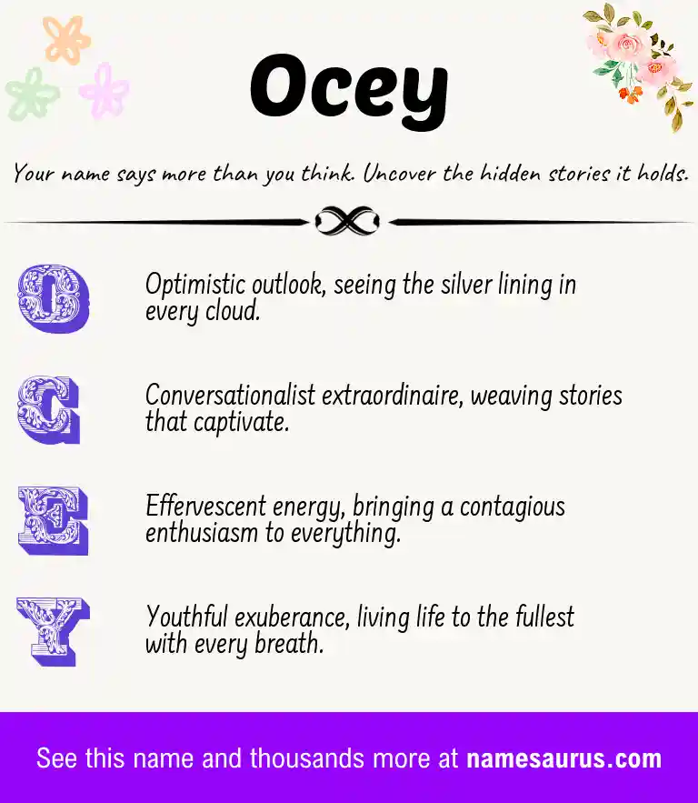 Acrostic poem about Ocey.