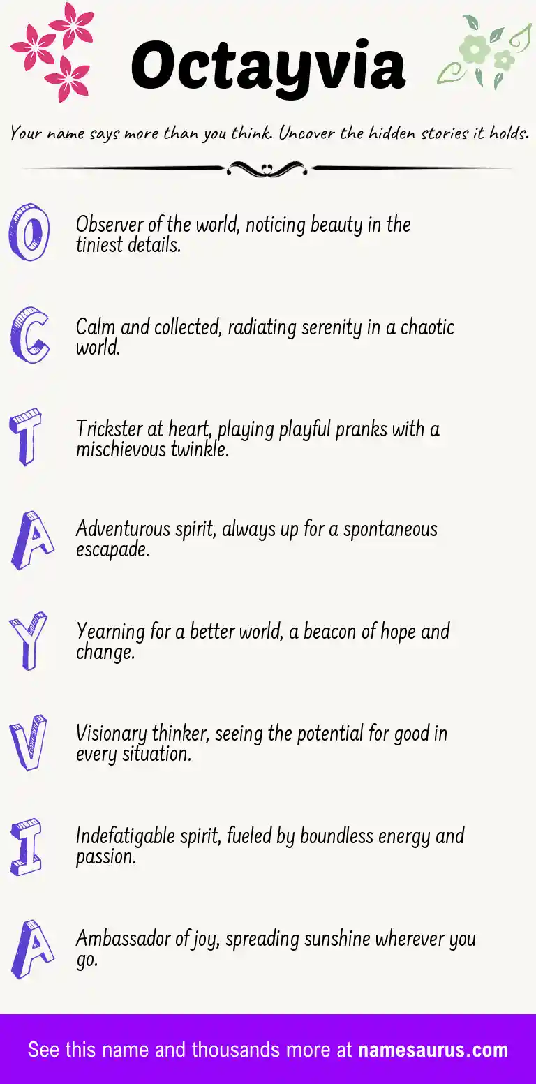 Acrostic poem about Octayvia.