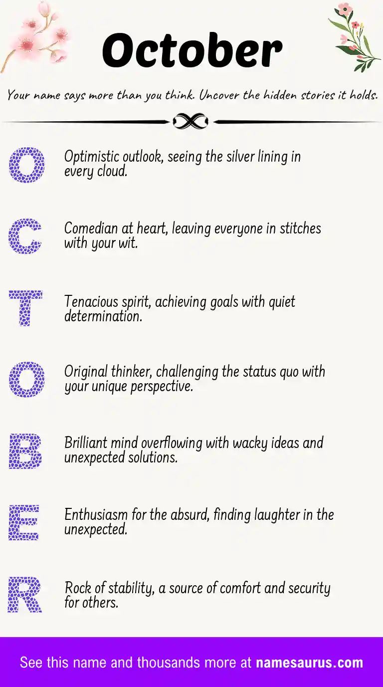 Acrostic poem about October.