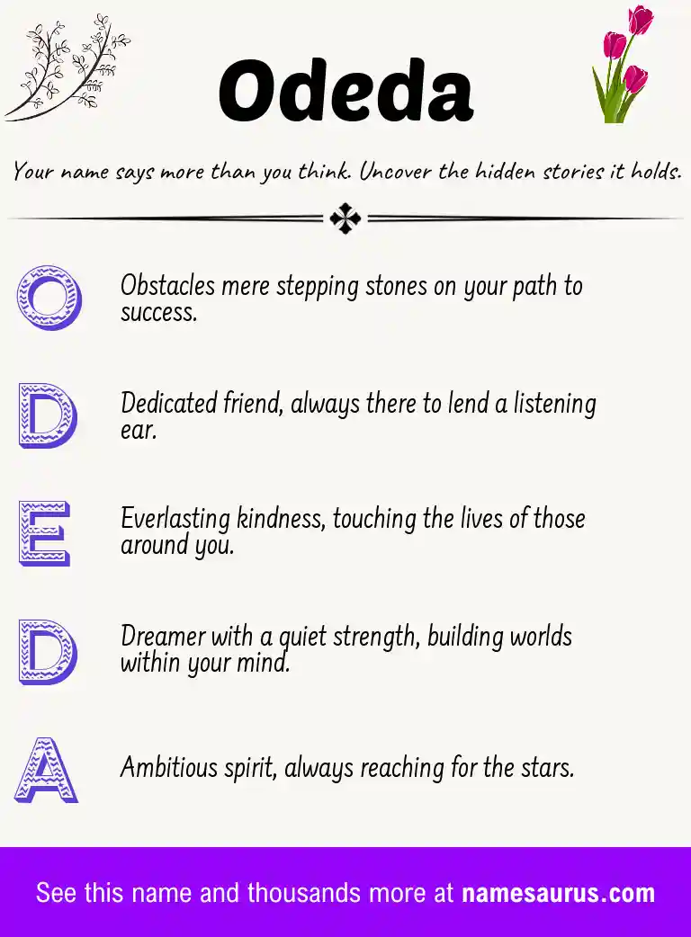 Acrostic poem about Odeda.