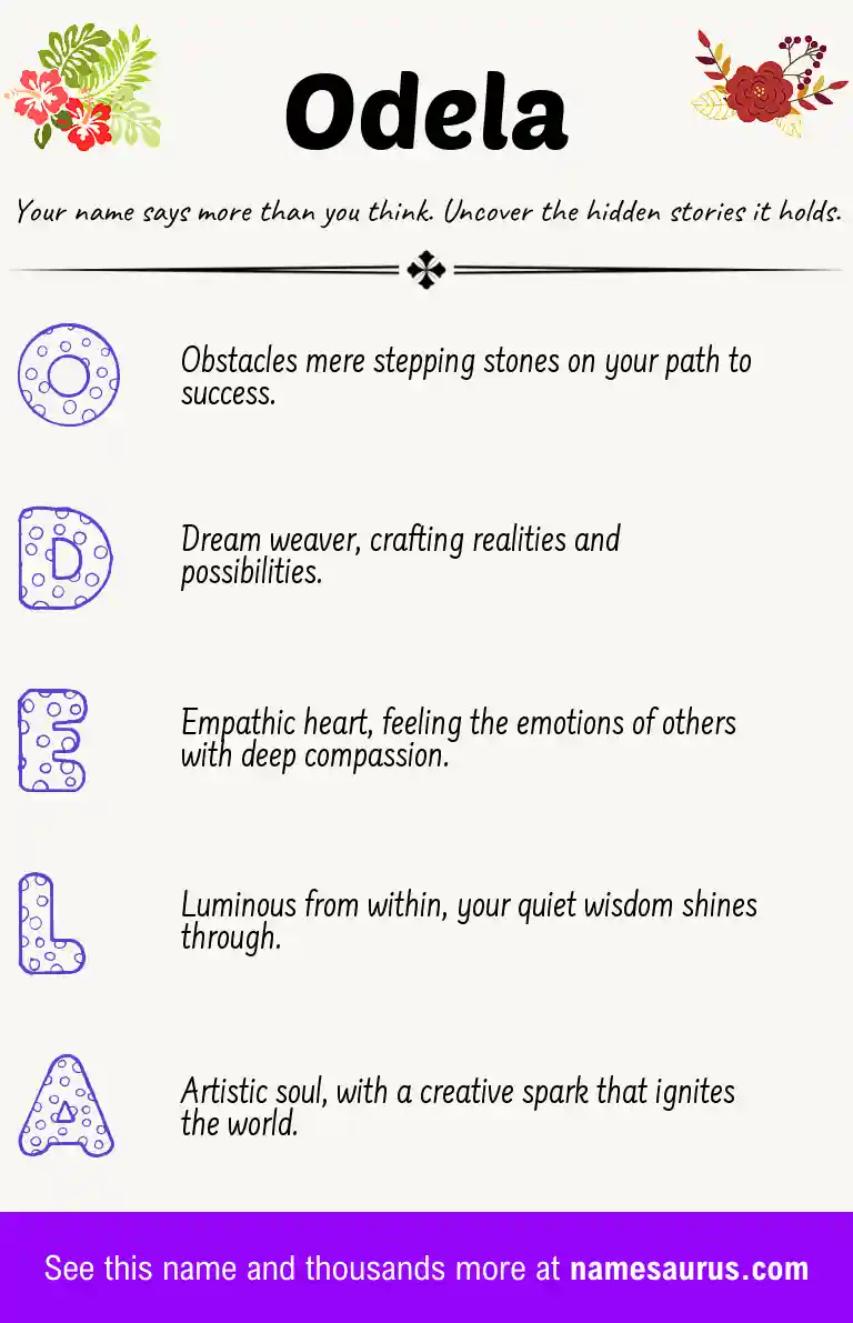 Acrostic poem about Odela.