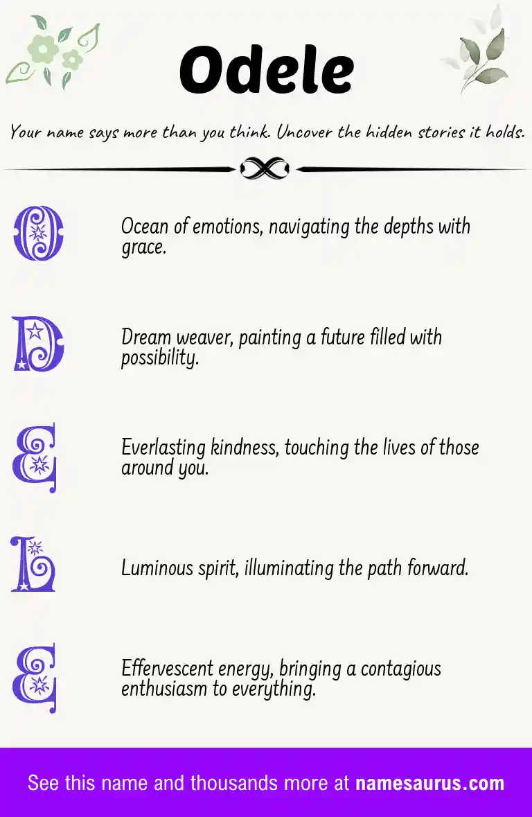 Acrostic poem about Odele.