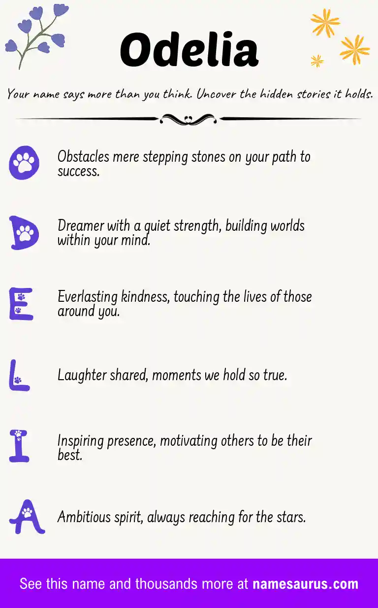 Acrostic poem about Odelia.