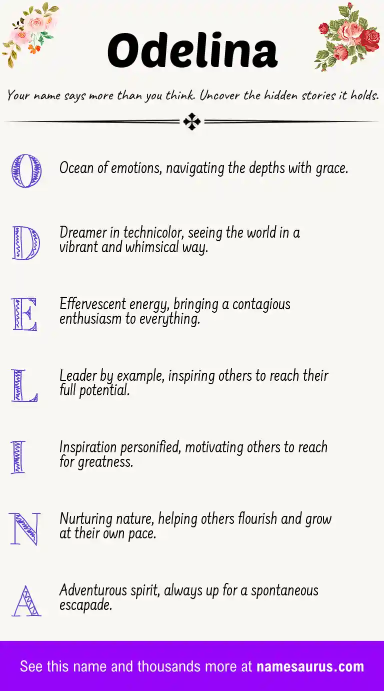 Acrostic poem about Odelina.