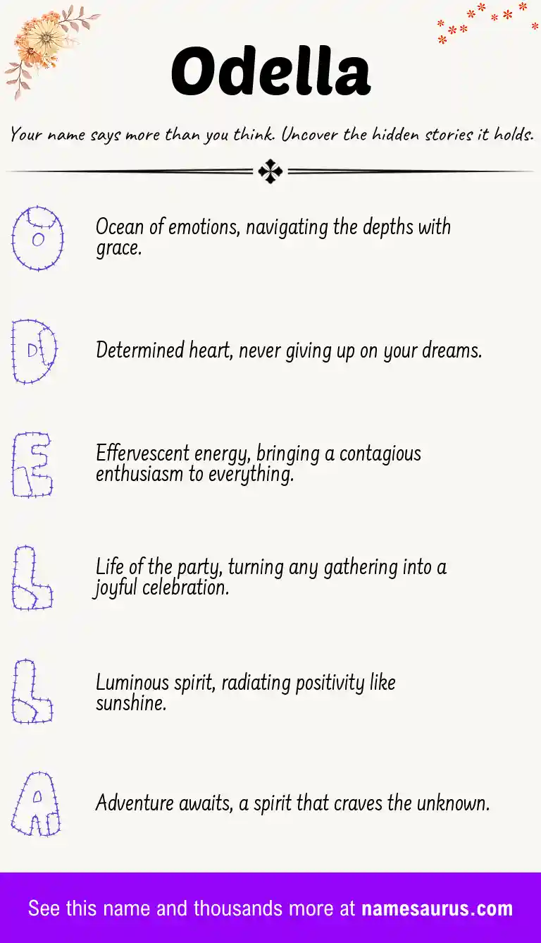 Acrostic poem about Odella.
