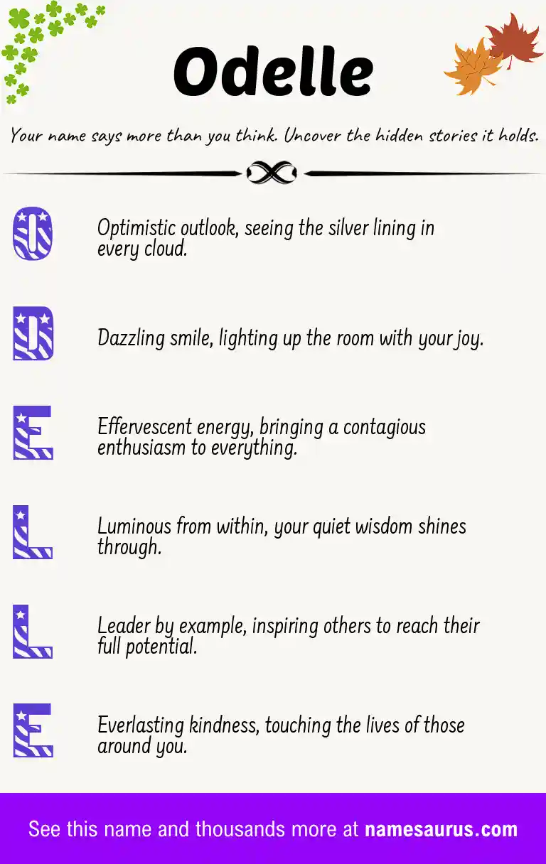 Acrostic poem about Odelle.