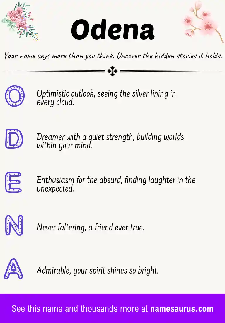 Acrostic poem about Odena.