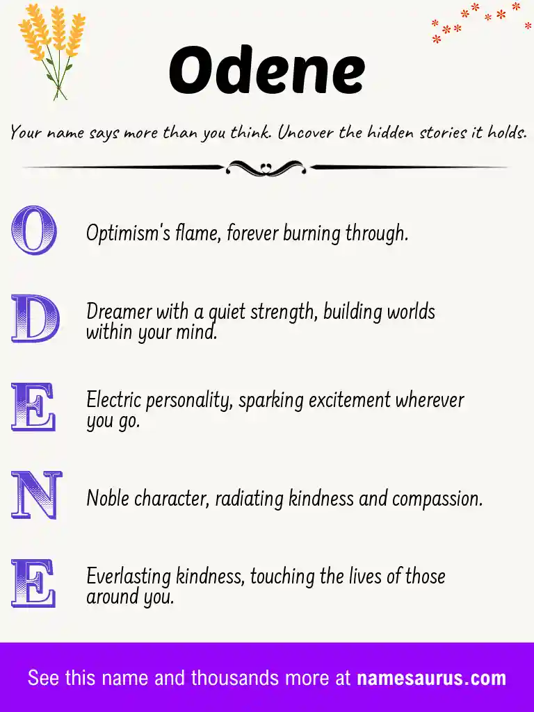 Acrostic poem about Odene.