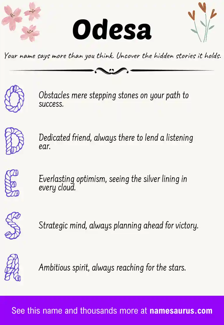 Acrostic poem about Odesa.